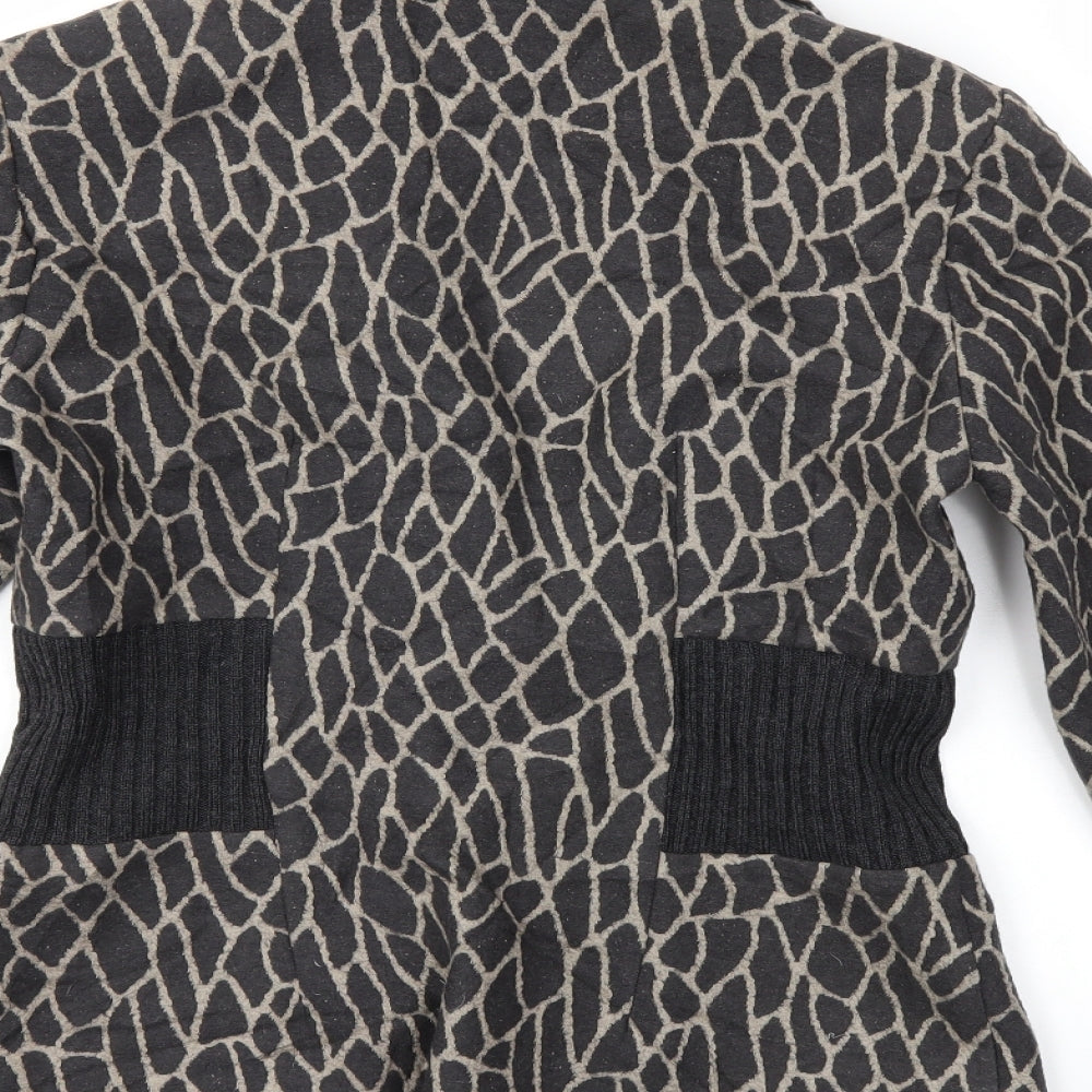 FSR Womens Grey Animal Print Jacket Size 10