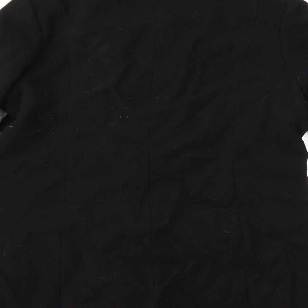 Papaya Womens Black Overcoat Coat Size 18