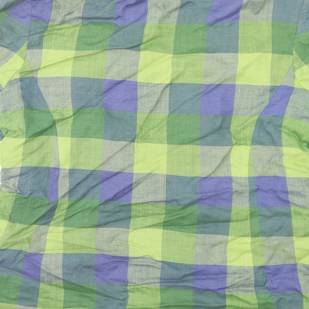 Preworn Womens Green Check Jacket Blazer Size 16