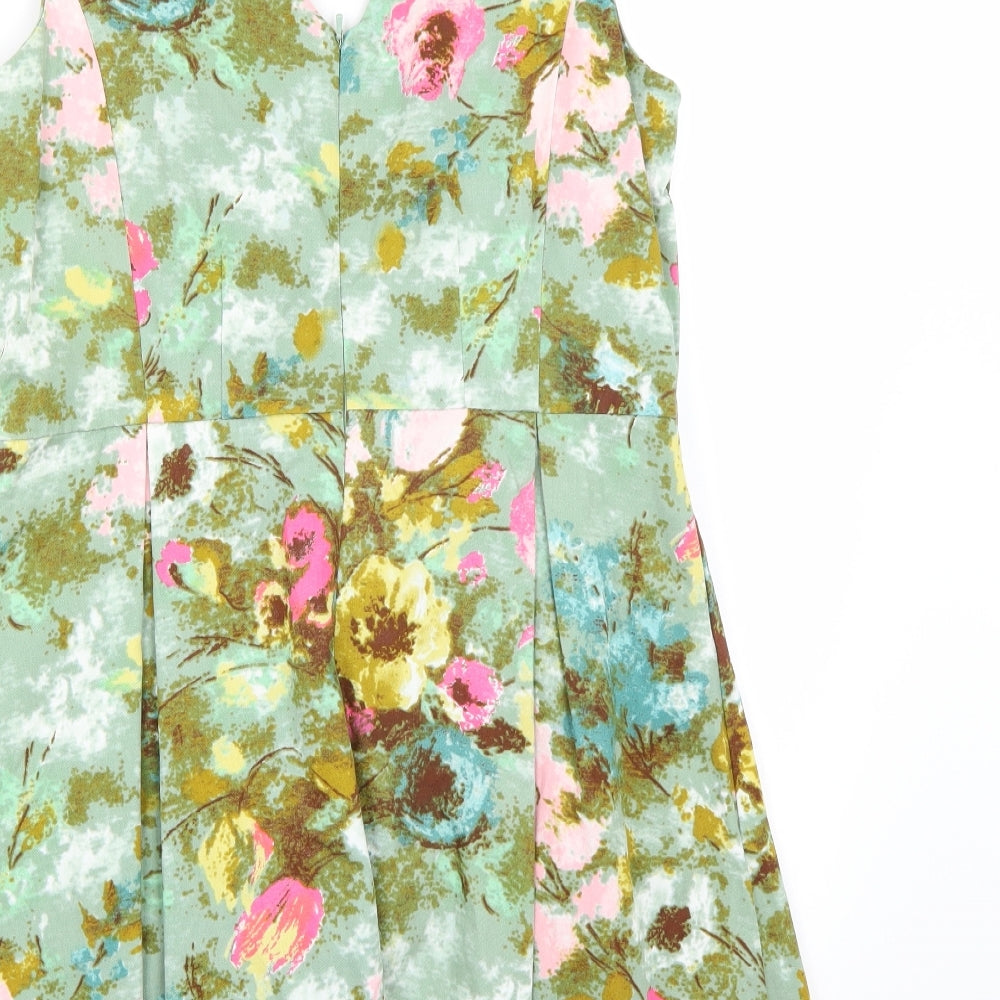 Be beau Womens Multicoloured Floral Rayon A-Line Size 14 - l