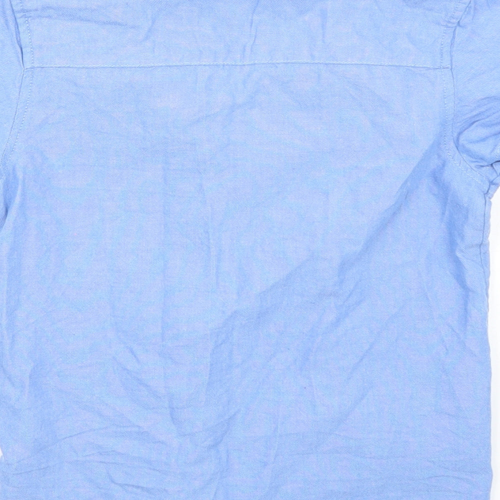 Rebel Boys Blue Rayon Basic Button-Up Size 7-8 Years