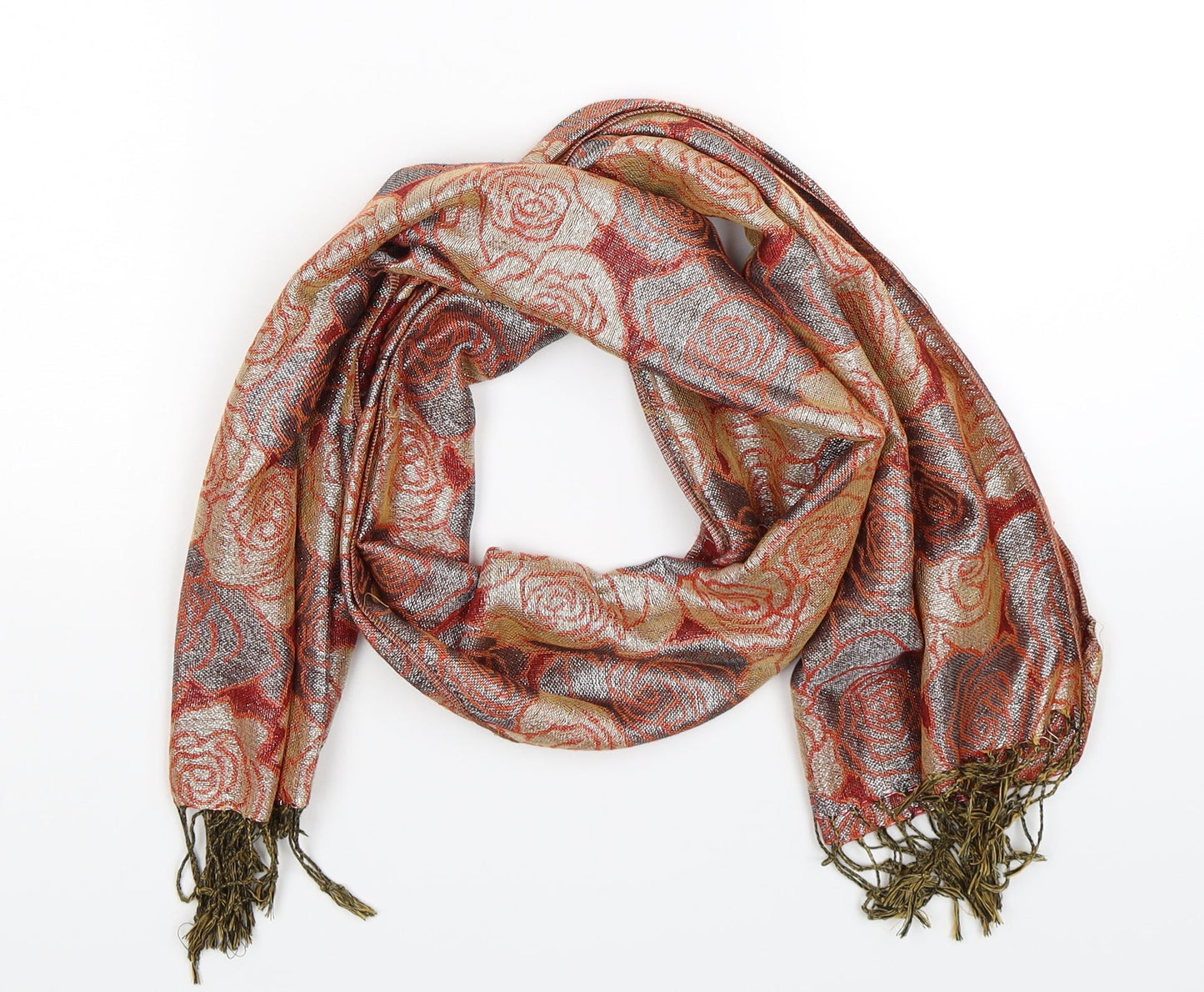 Preworn Womens Multicoloured Floral Knit Scarf