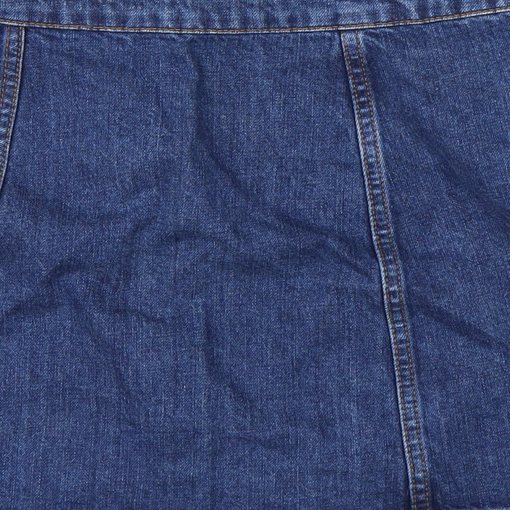 Topshop Womens Blue Denim A-Line Skirt Size 28 in