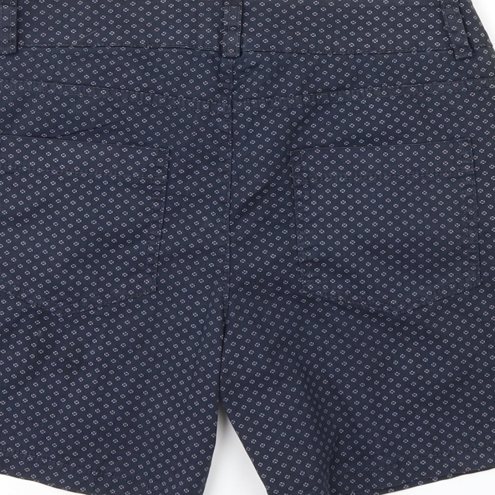 COSSET Womens Blue Polka Dot Sweat Shorts Size S