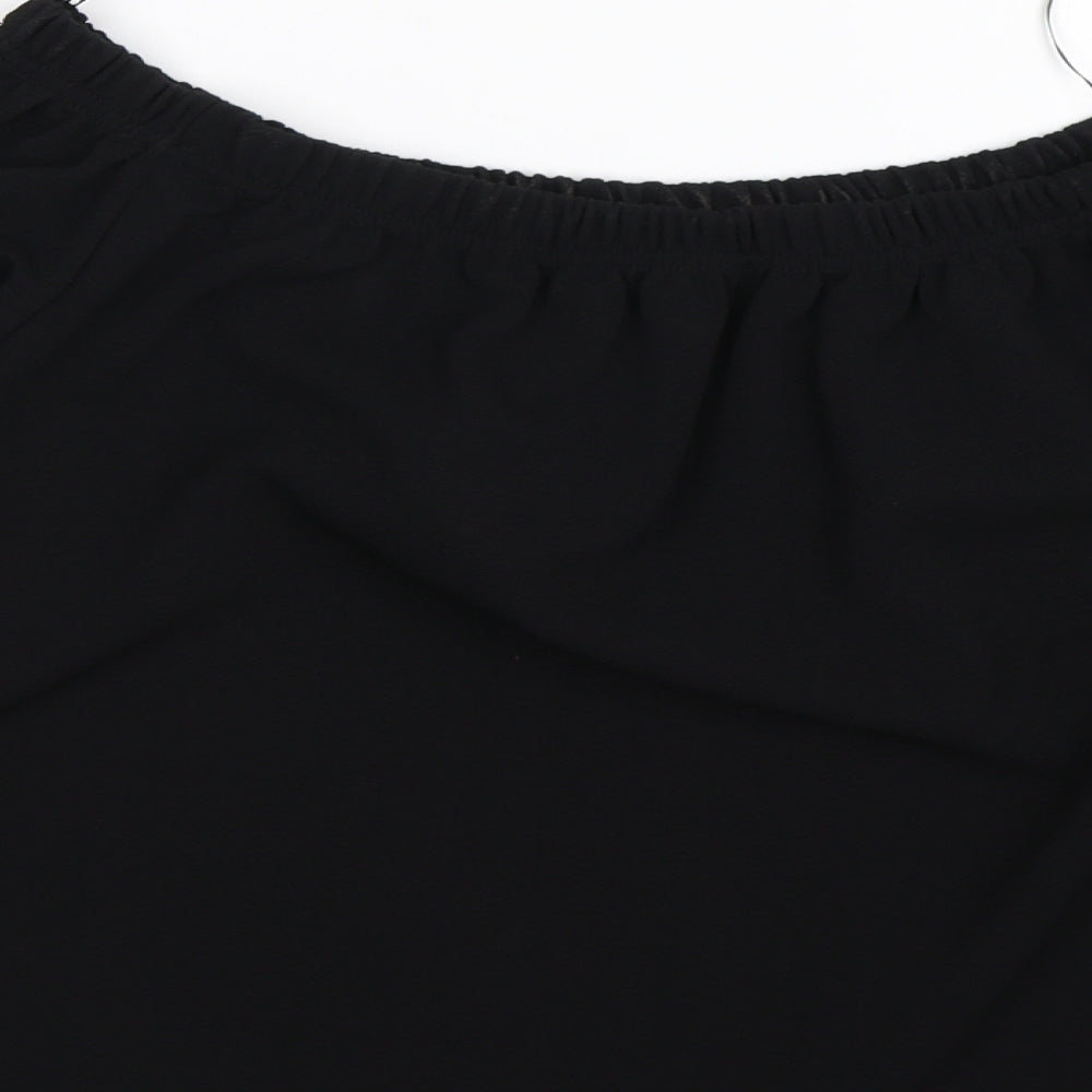 Cameo Rose Womens Black Cropped T-Shirt Size 8