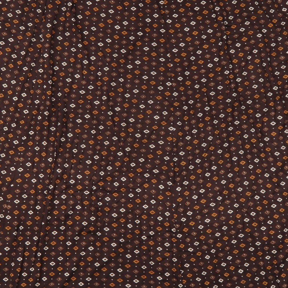Preworn Womens Brown Geometric A-Line Skirt