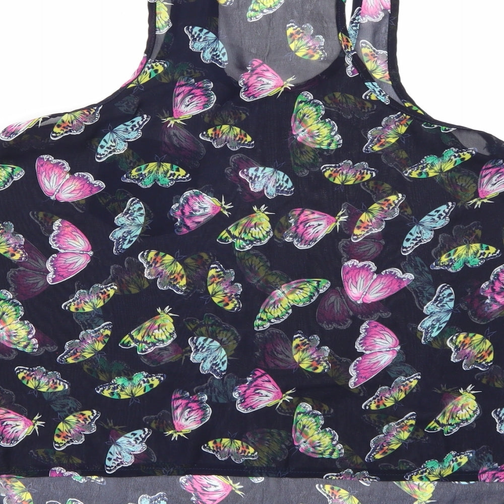 Amber Krystal Womens Blue Chiffon Camisole Tank Size M