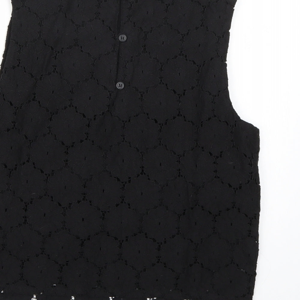 Marks & Spencer Girls Black Floral Cropped Tank Size 12-13 Years
