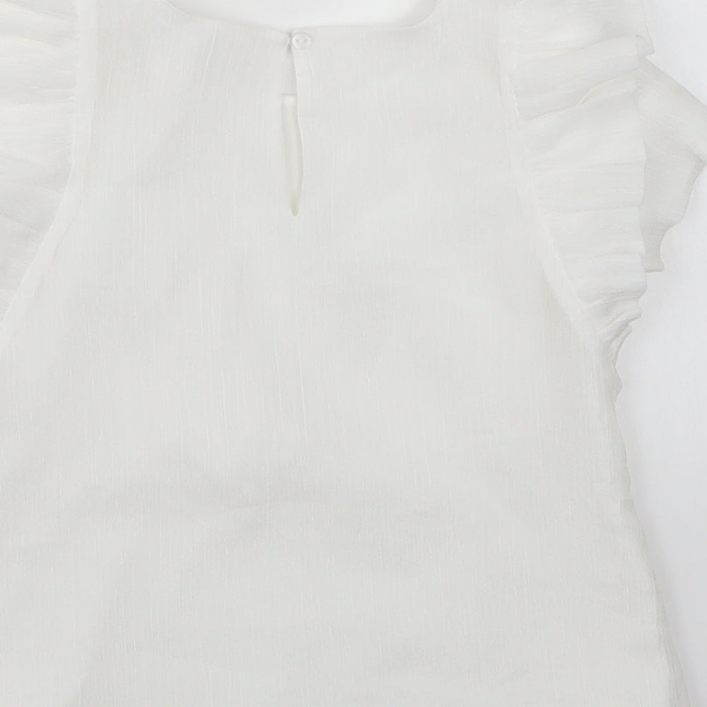 H&M Girls White Basic Blouse Size 6 Years