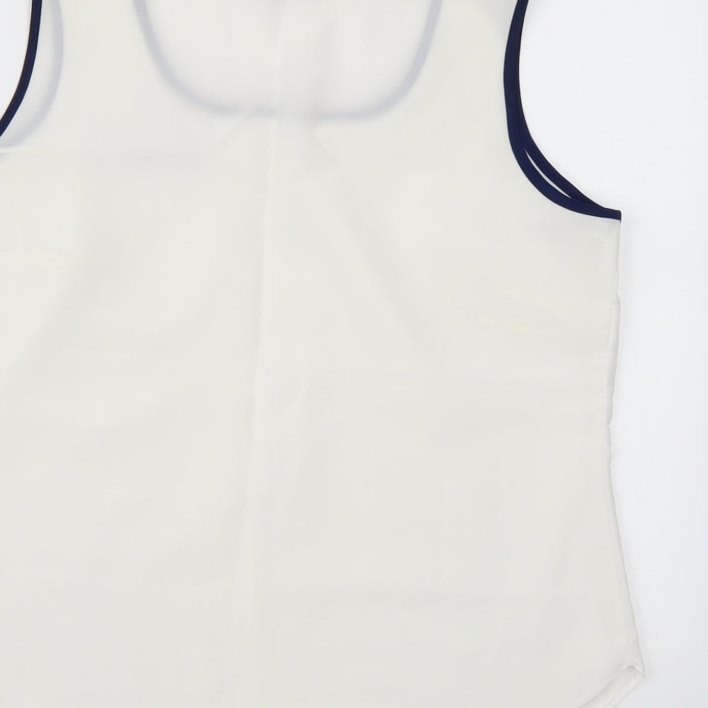 Joanna Hope Womens White Chiffon Camisole Tank Size 14