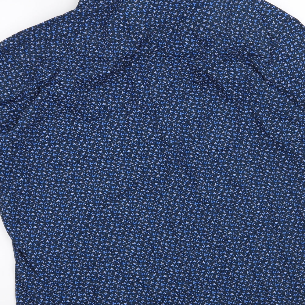 John Miller Mens Blue Floral Button-Up Size S