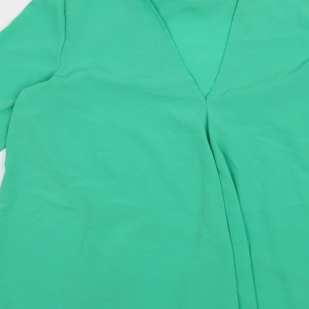 Topshop Womens Green Basic Blouse Size 12