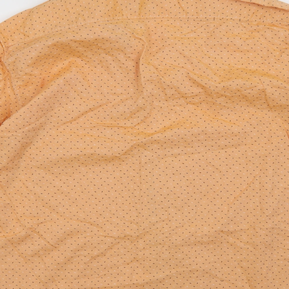 Parx Denim Mens Orange Button-Up Size S