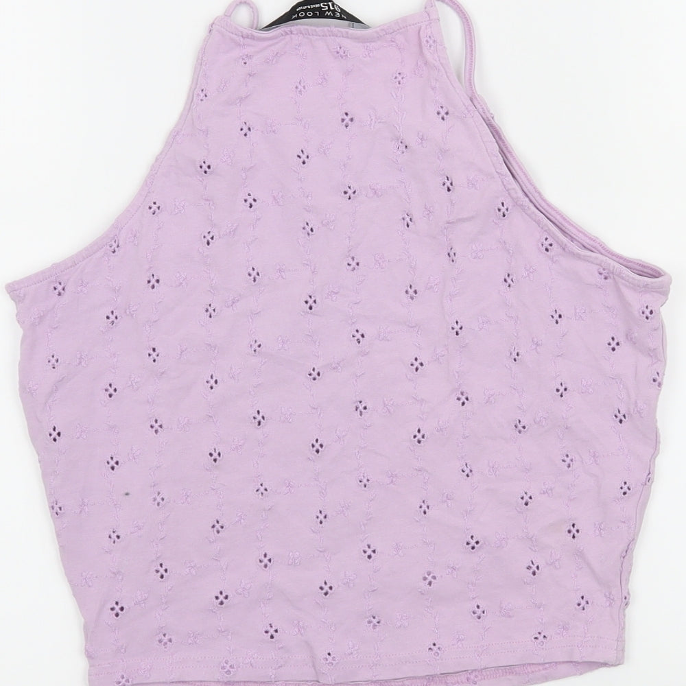New Look Girls Purple Cropped Tank Size 14-15 Years