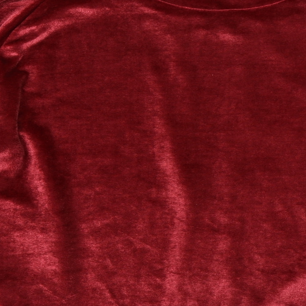 Golddigga Womens Red Velvet Full Zip Sweatshirt Size 12