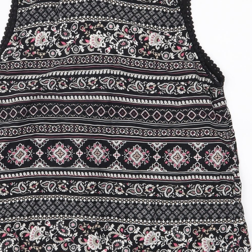 Dorothy Perkins Womens Black Paisley Basic Tank Size 8