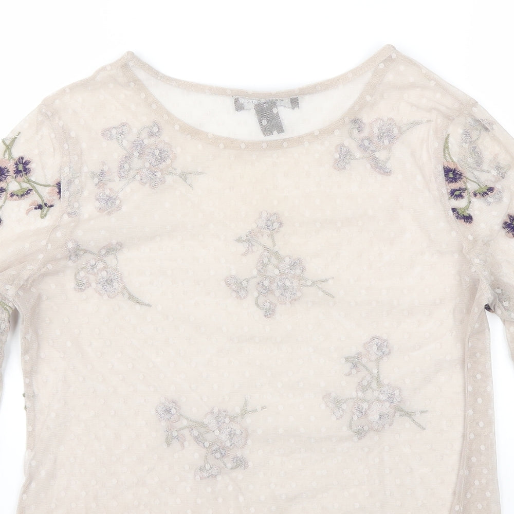 New Look Womens Beige Basic Blouse Size 8