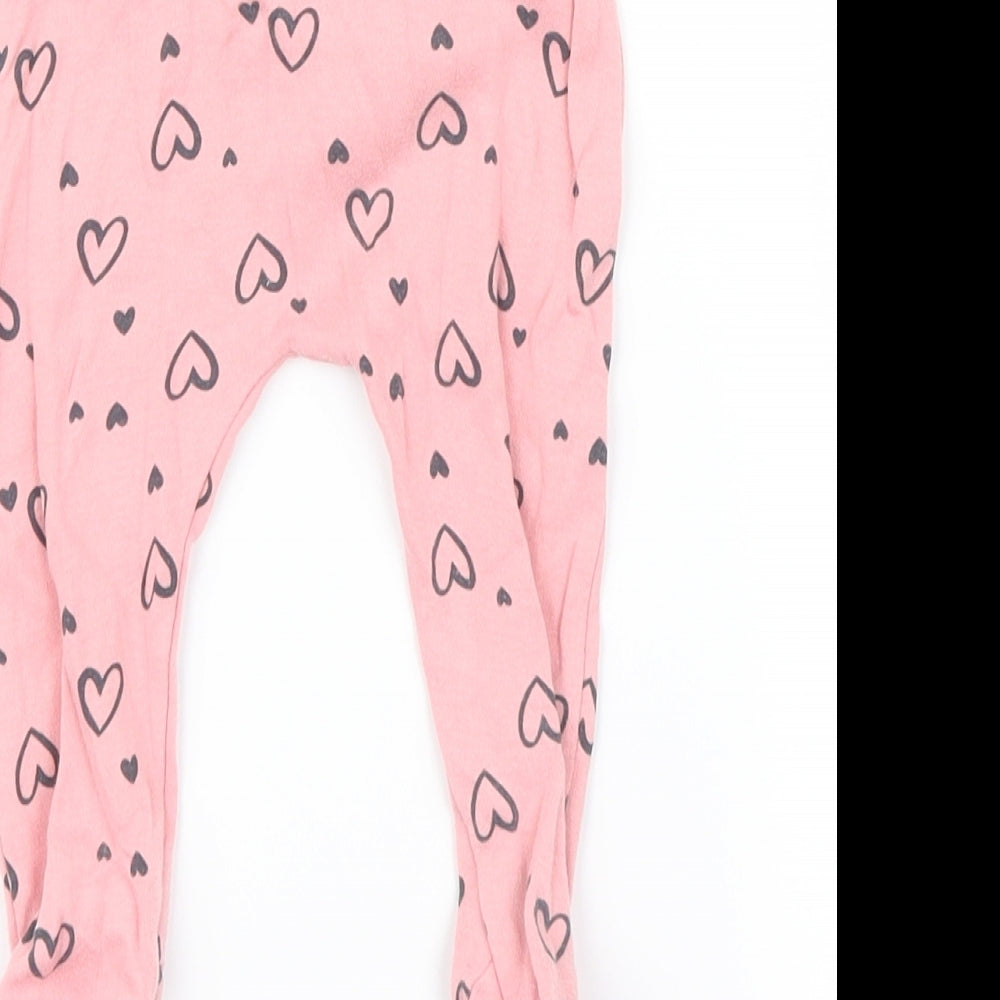 George Girls Pink Geometric Capri Leggings Size 3-6 Months - Hearts