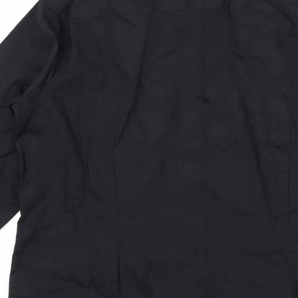 F&F Mens Black Button-Up Size M