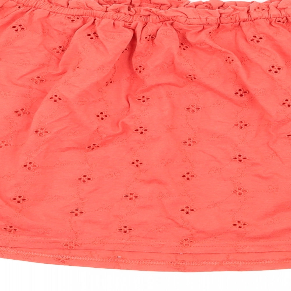 New Look Womens Orange Floral Jersey Basic Blouse Size 18