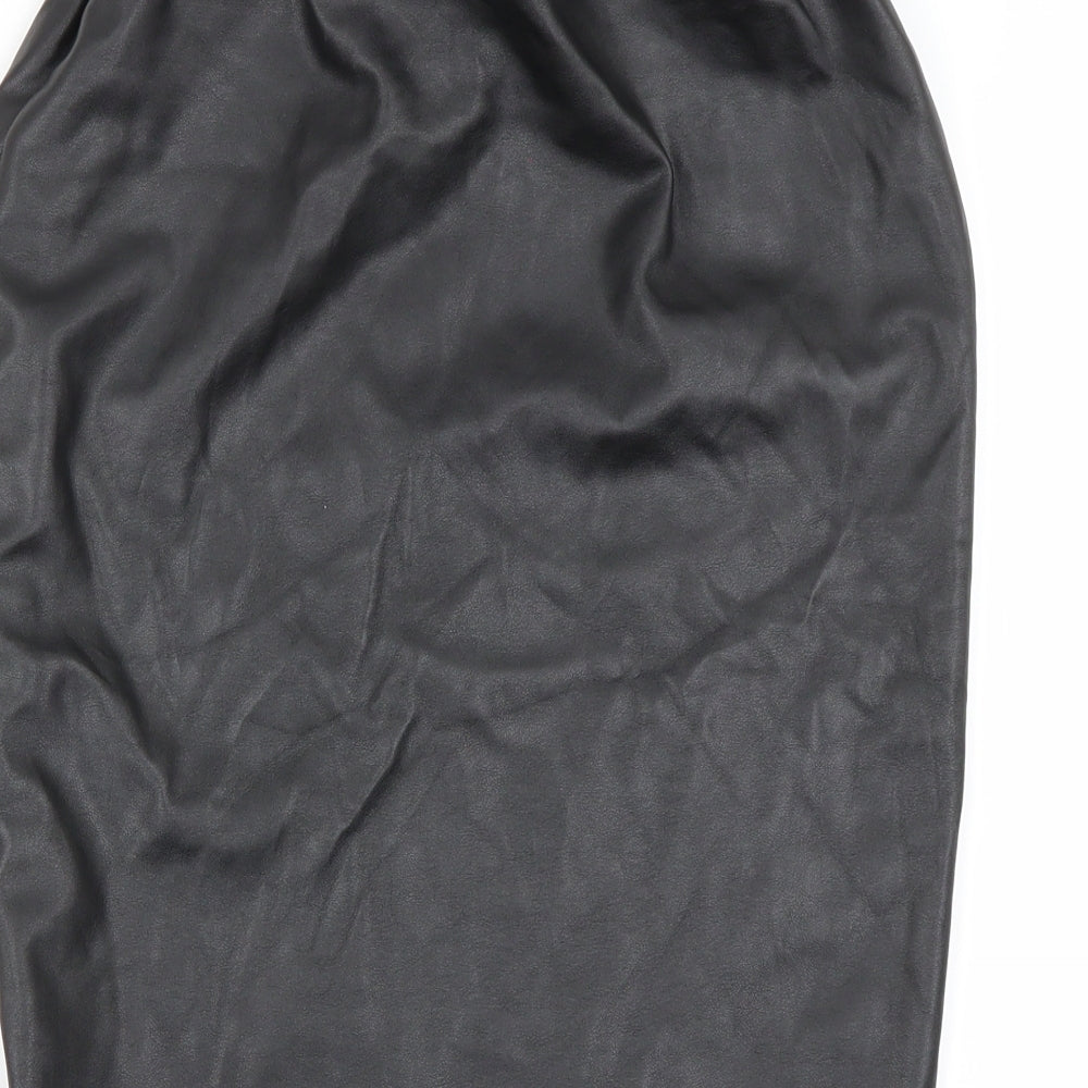 Boohoo Womens Black A-Line Skirt Size 8