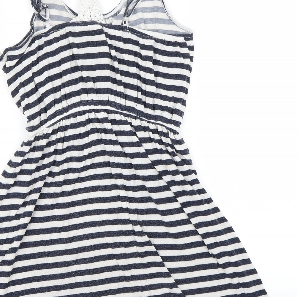 NEXT Womens White Striped A-Line Size 8