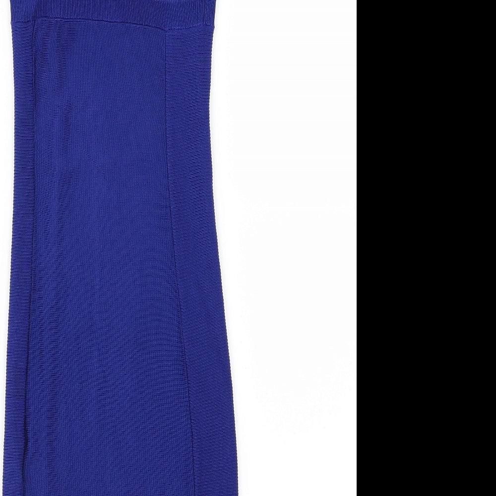H&M Womens Blue Knit Jumper Dress Size XS