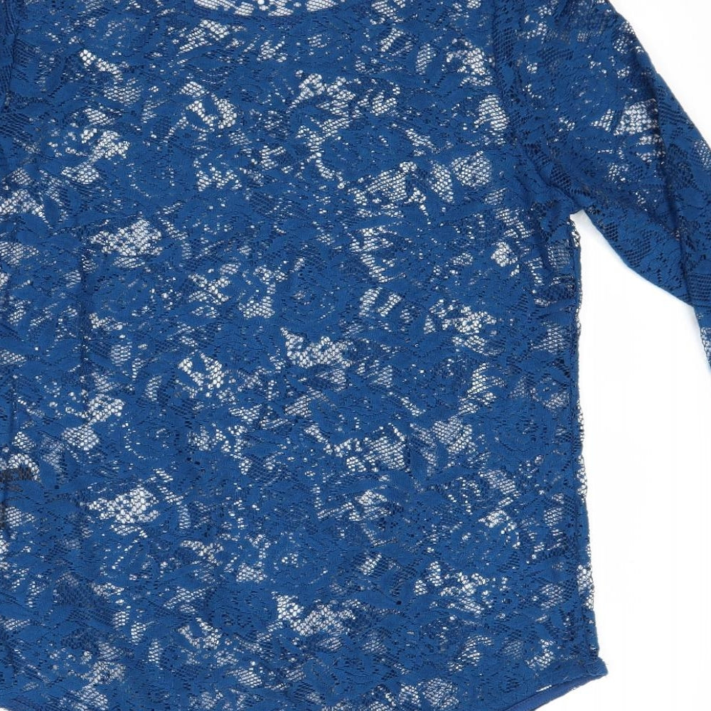 Marks & Spencer Womens Blue Floral Basic Blouse Size 12