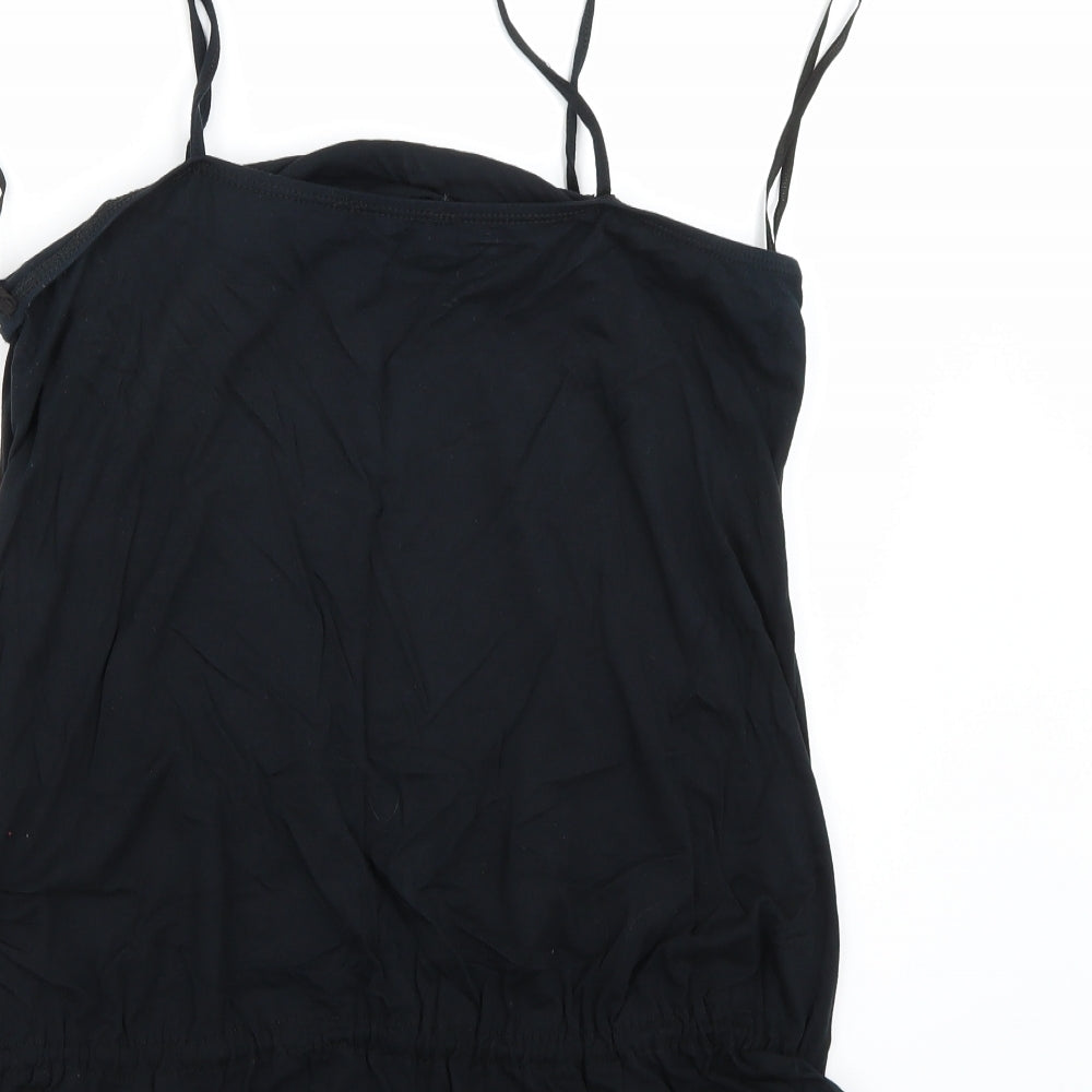 Preworn Womens Black Basic T-Shirt Size 14