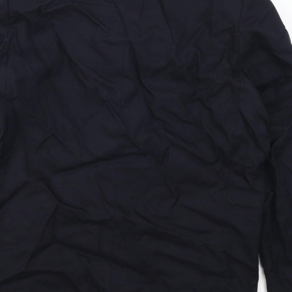 Basix Womens Blue Jacket Suit Jacket Size 12