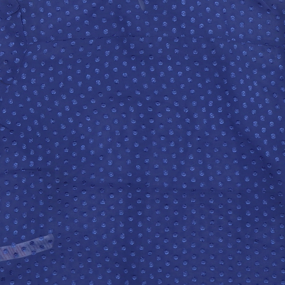 Mela Loves London Womens Blue Basic Button-Up Size 8