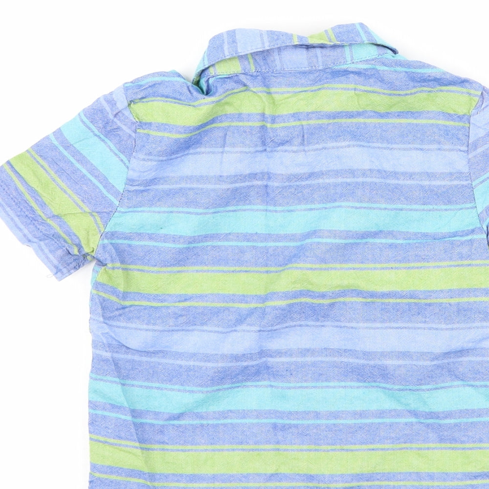 Kidgets Boys Blue Striped Basic Button-Up Size 2 Years