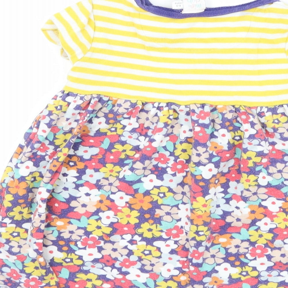 Boots Mini Club Girls Blue Floral T-Shirt Dress Size 6-9 Months