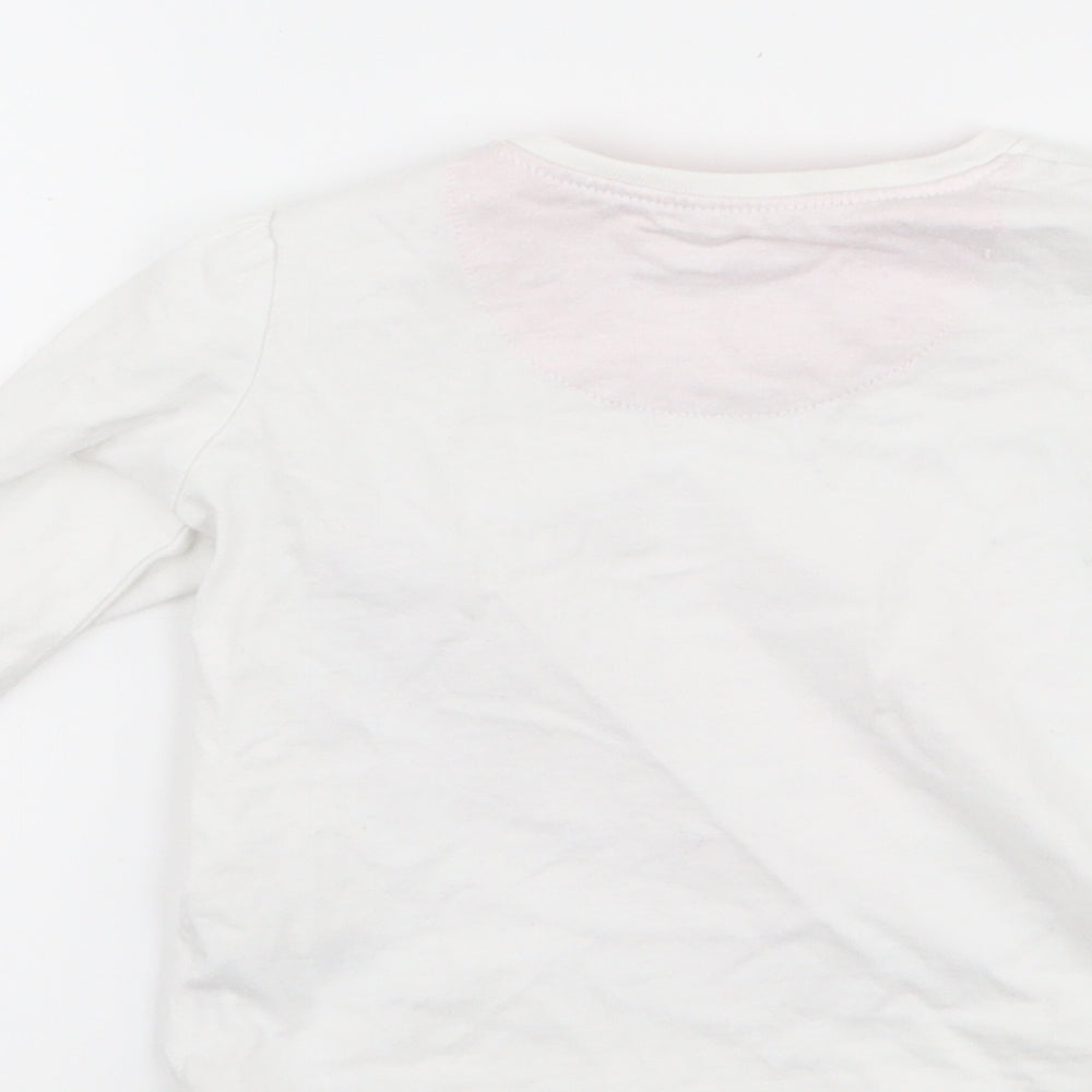 Mothercare Girls White Basic T-Shirt Size 6-9 Months - Love heart