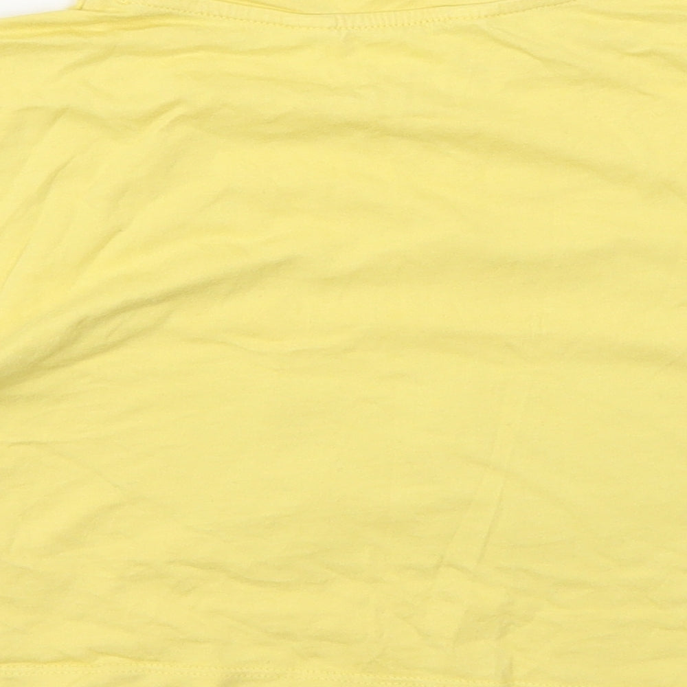 H&M Girls Yellow Cropped T-Shirt Size 9 Years