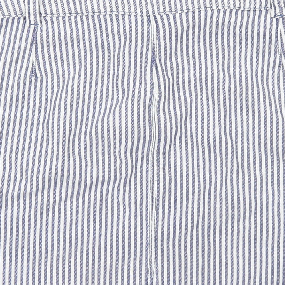 TU Womens Blue Striped A-Line Skirt Size 14