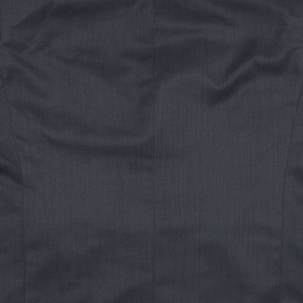 Brand and care label for Zantos men’s grey jacket blazer, size 42
