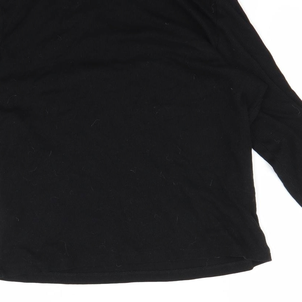 M&Co Womens Black Pullover Sweatshirt Size 14