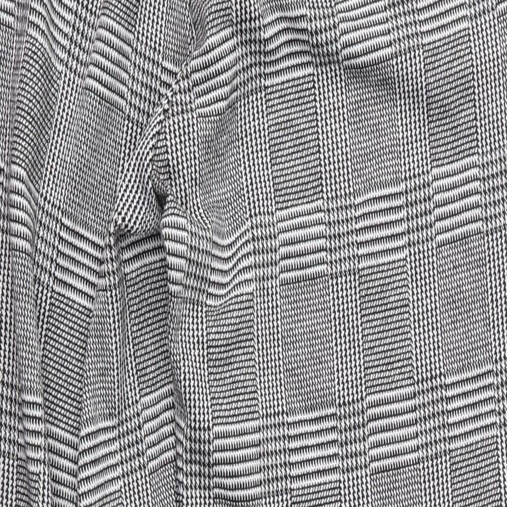 F&F Womens Black Plaid Trousers Size 10 L25 in