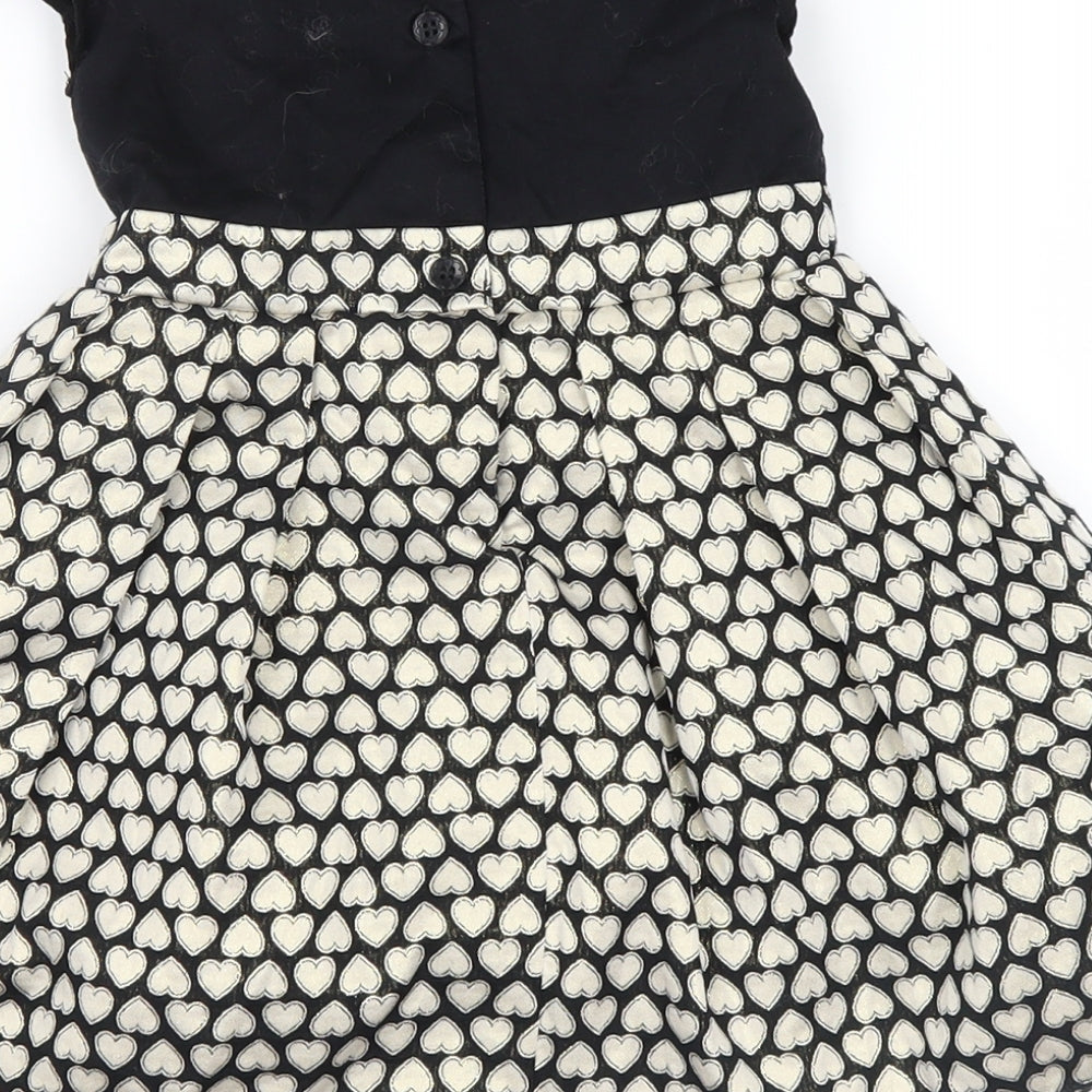 no brand Girls Gold Skater Dress Size 12-18 Months - hearts