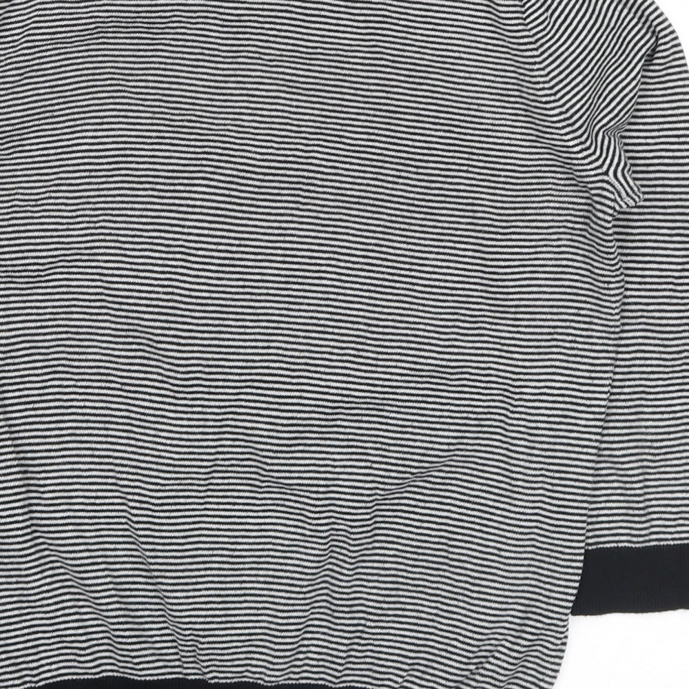 NEXT Womens Black Striped Pullover Jumper Size 12