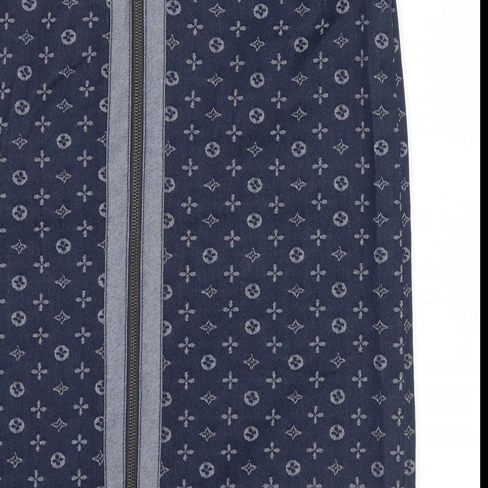 Vintage Womens Blue Straight & Pencil Skirt Size 10
