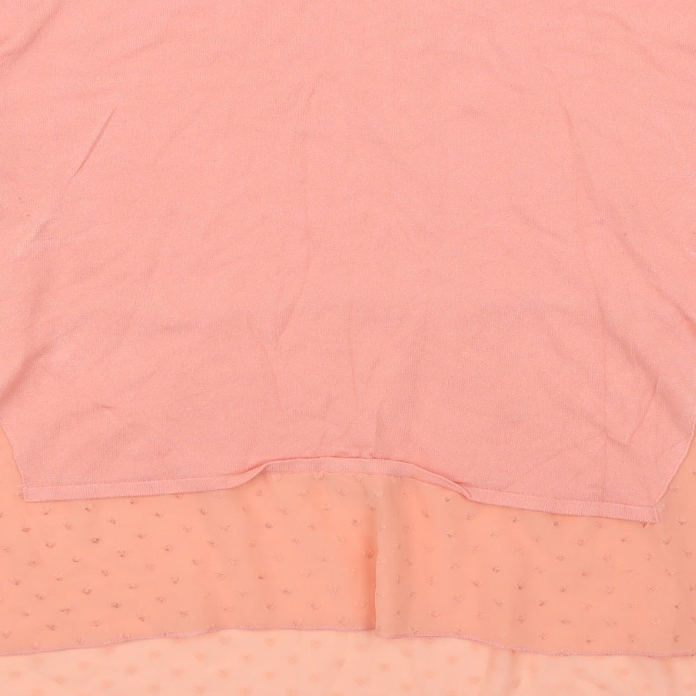 Brand and care label for Bonmarché women’s pink basic blouse, size M
