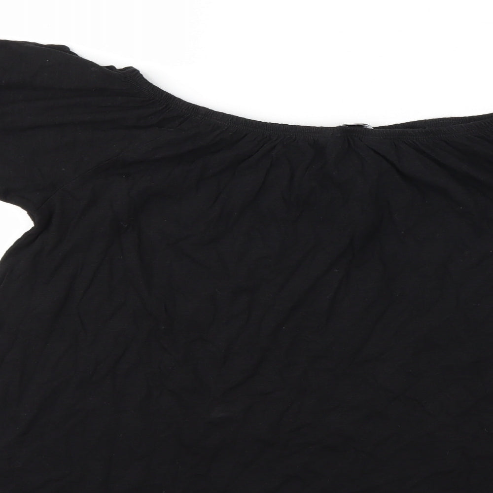 New Look Womens Black Basic Blouse Size 8