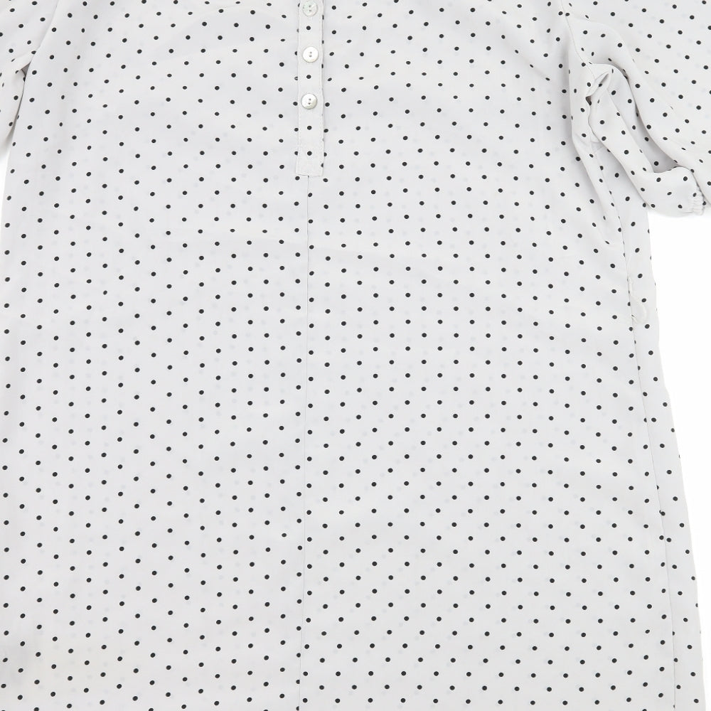 H&M Womens Gold Polka Dot A-Line Size 14
