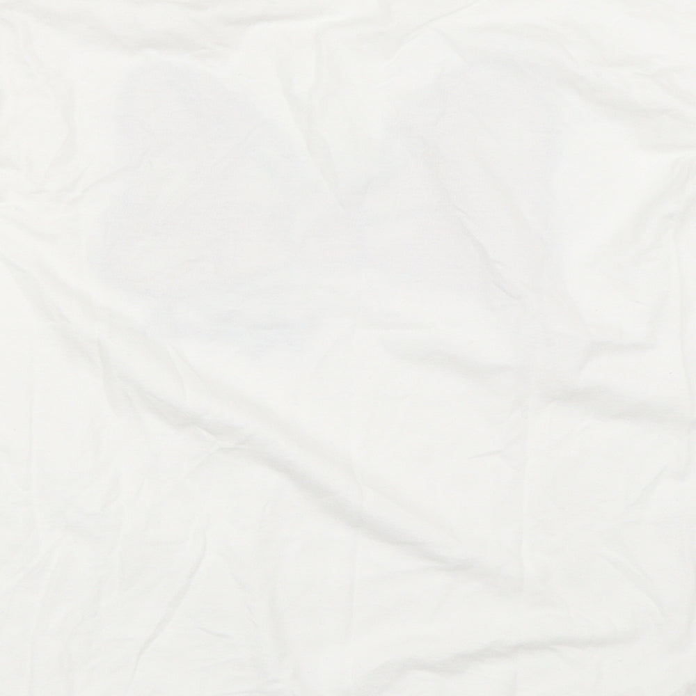 Brand and care label for Disney women’s white pullover sweatshirt, size UK 10