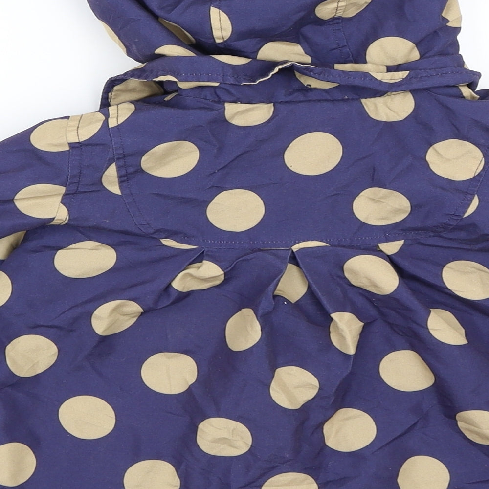 Mini Club Girls Blue Polka Dot Basic Coat Coat Size 3-4 Years