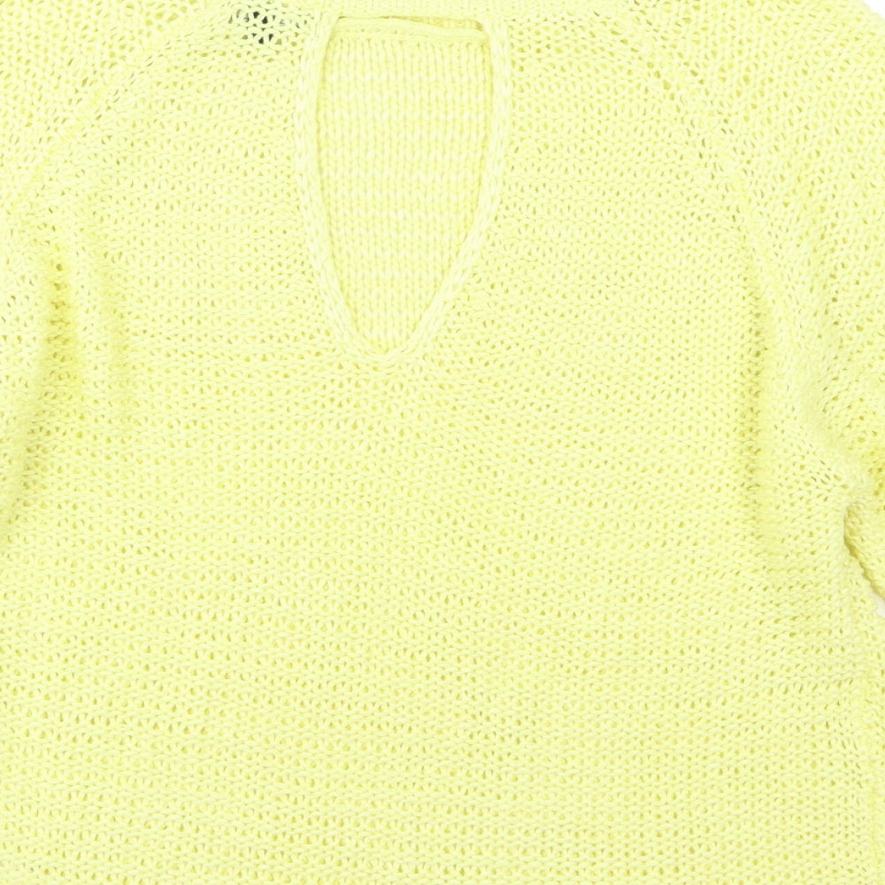 New Look Womens Yellow Knit Pullover Jumper Size L