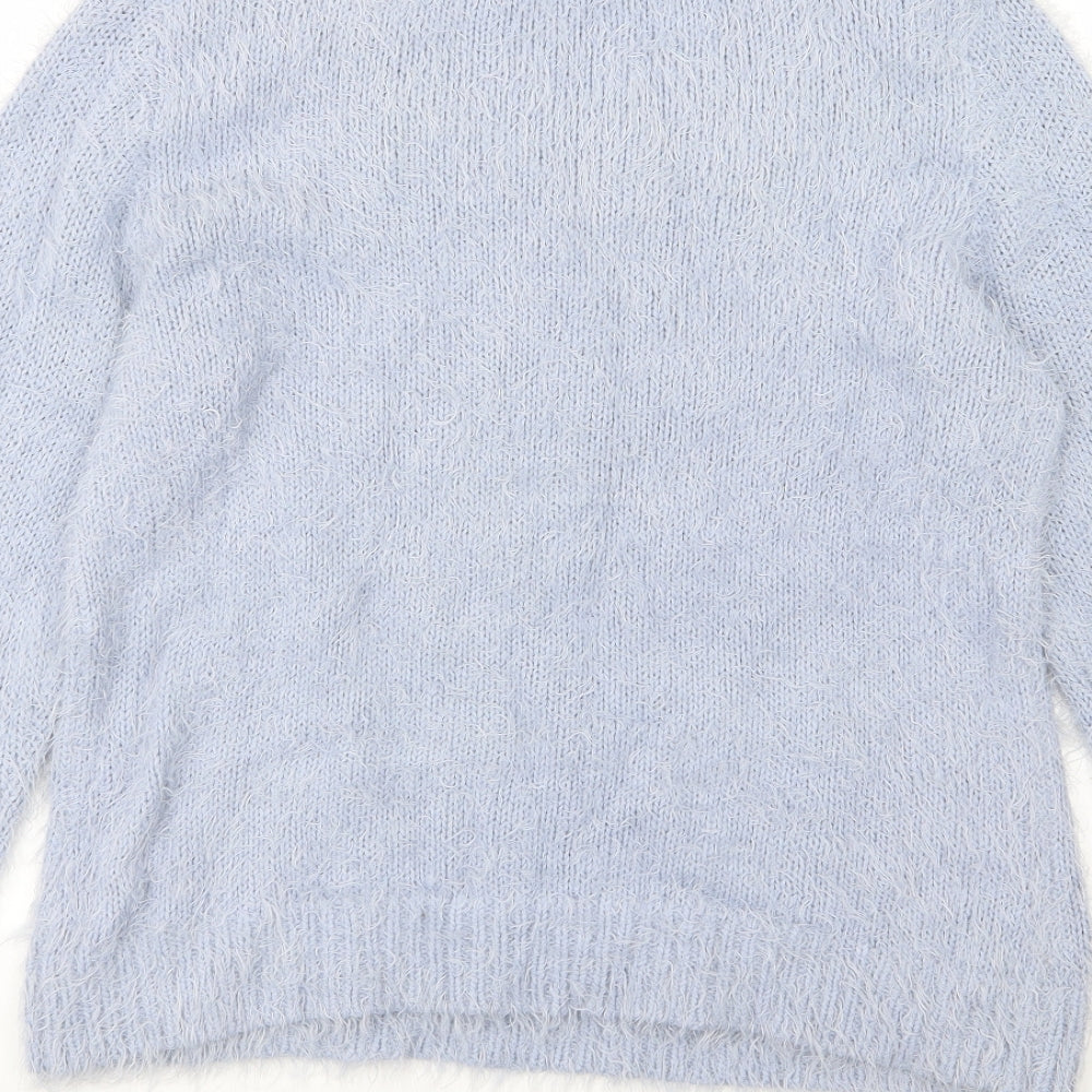 M&Co Womens Blue Knit Pullover Jumper Size 14