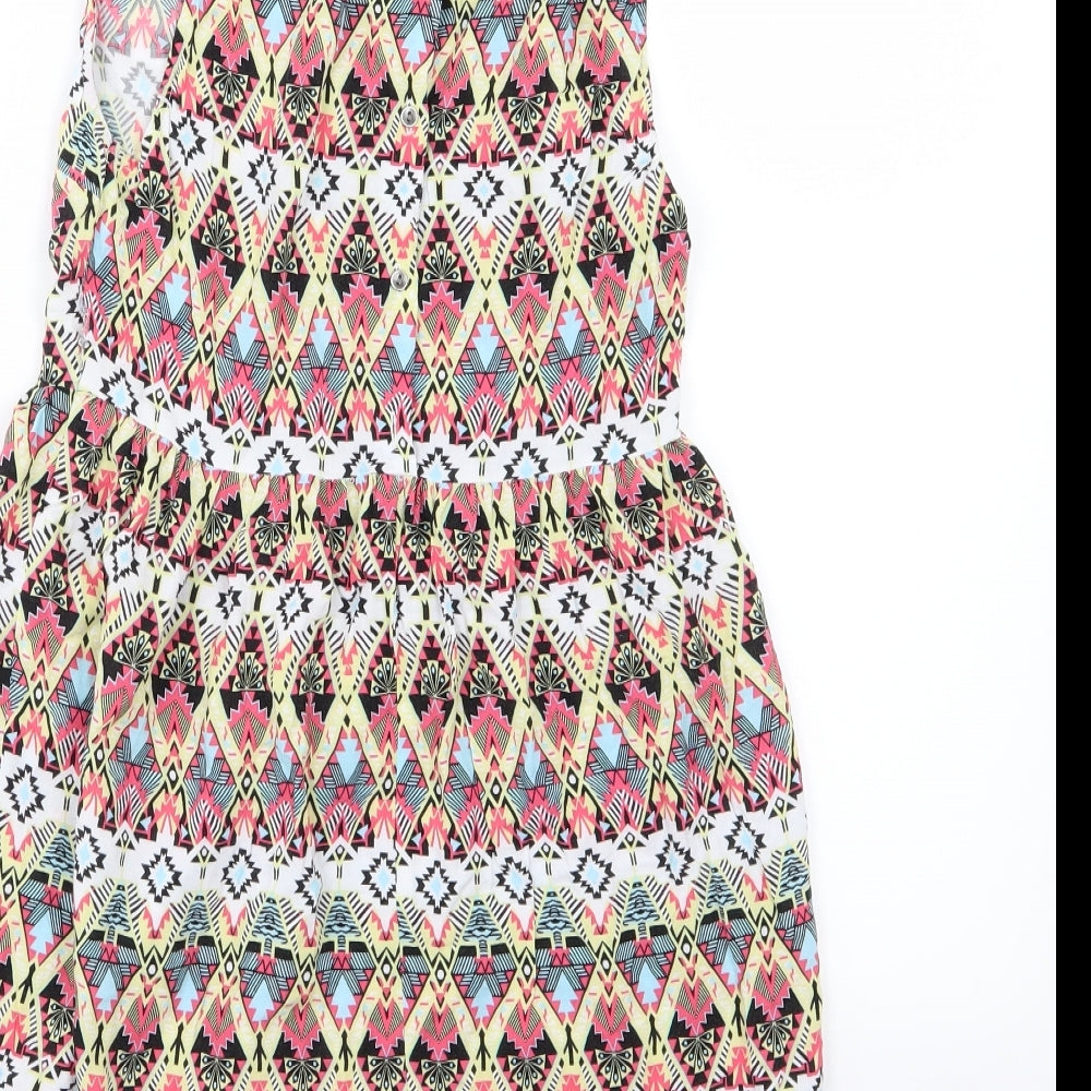 H&M Womens Multicoloured Geometric A-Line Size 6